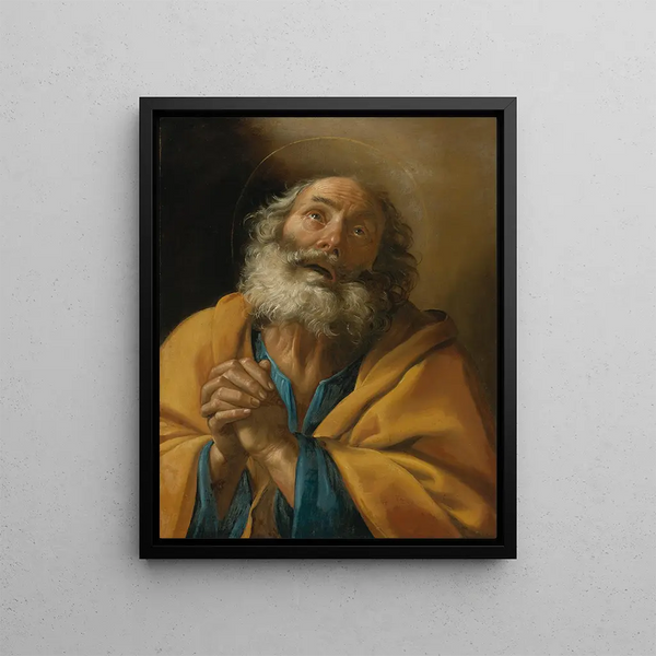 Saint Pierre pénitent - Giuseppe Vermiglio — framed artwork on a wall