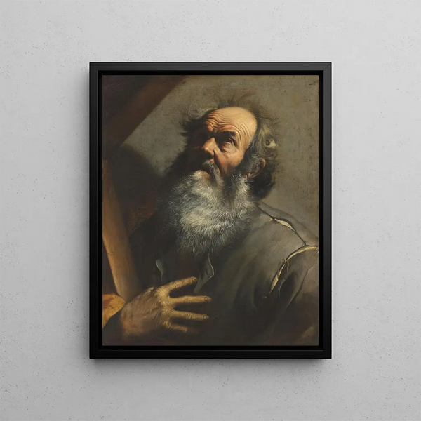 Saint Andrew Painting - Giuseppe Vermiglio — framed artwork on a wall