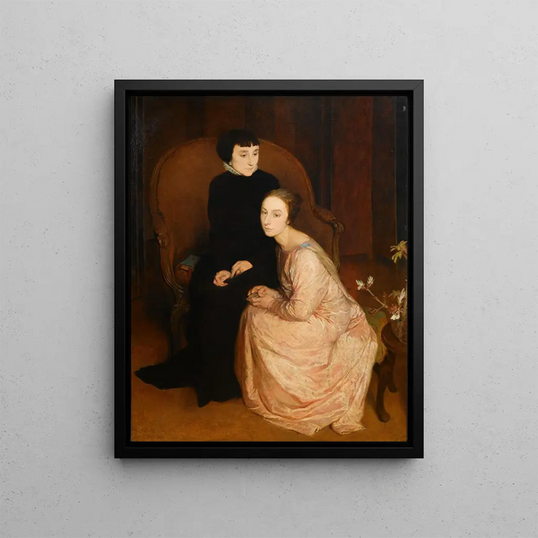 Les sœurs de l'artiste (Conflit de cas) - Glyn Warren Philpot — framed artwork on a wall