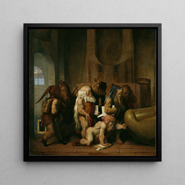Gnome Painting of the Bavarian Toe - Moritz von Schwind — framed artwork on a wall