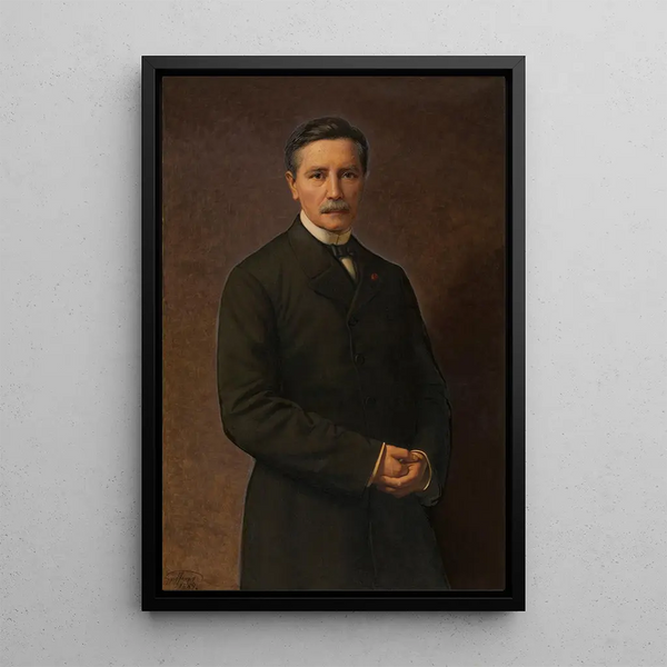 Self-portrait Painting - Godfried Guffens — framed artwork on a wall