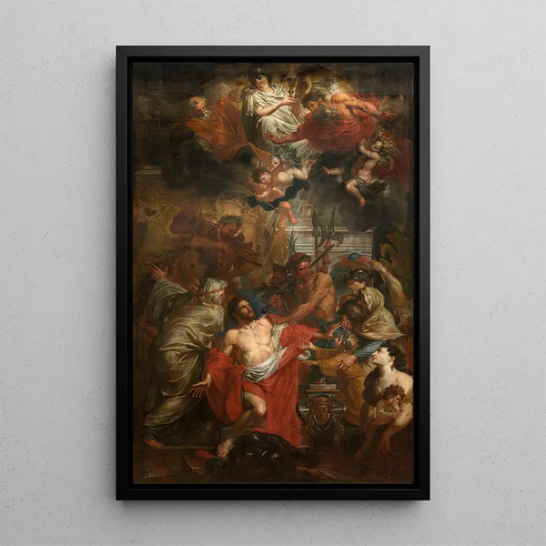 The martyrdom of Saint George - Godfried Maes — framed artwork on a wall