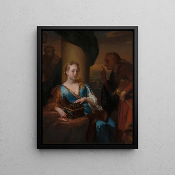 An unnecessary lesson in morality - Godfried Schalcken — framed artwork on a wall