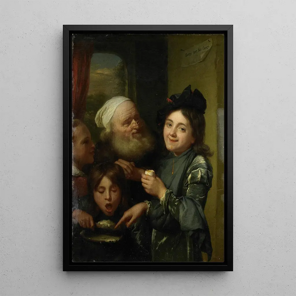 Chacun son goût - Godfried Schalcken — framed artwork on a wall