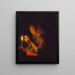 Girl threading a needle by candlelight - Godfried Schalcken — framed artwork on a wall