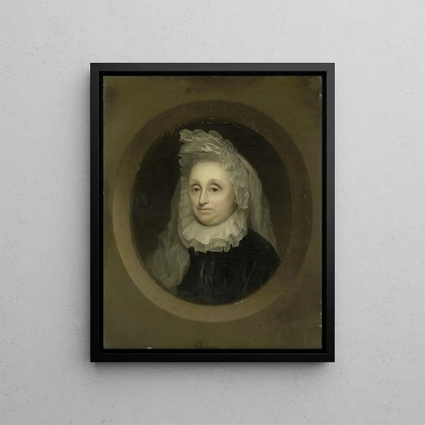 Portrait of Josnia Parduyn 1642-1718 second wife of Aernout van Citters - Godfried Schalcken — framed artwork on a wall