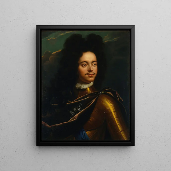Portrait of Peter I of Russia - Godfried Schalcken — framed artwork on a wall