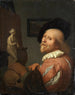 Portrait of an artist in his studio - Godfried Schalcken — artwork view