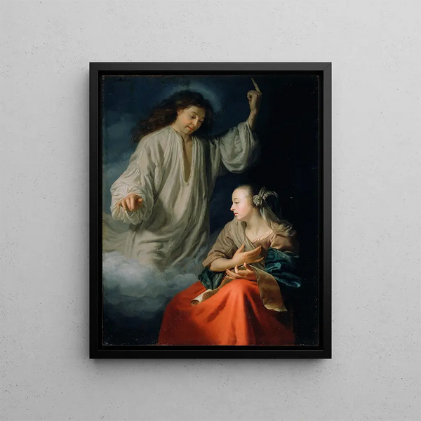 L'Annonciation - Godfried Schalcken — framed artwork on a wall