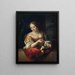Young woman with lemon - Godfried Schalcken — framed artwork on a wall