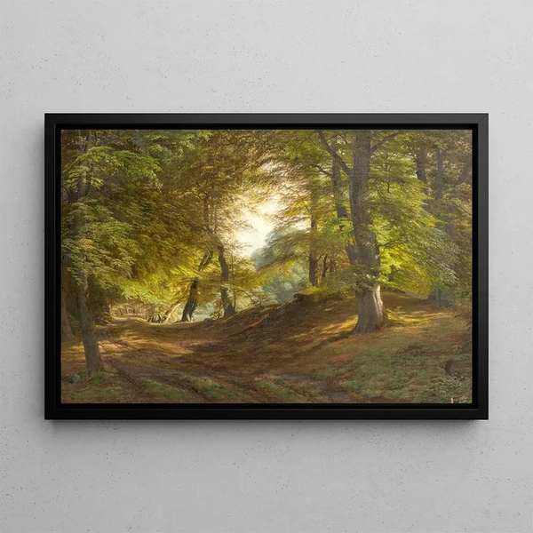 A forest near Frederiksborg Castle - Godtfred Rump — framed artwork on a wall