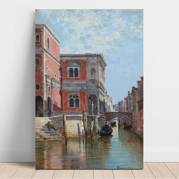 Reproduction of the painting Gondoliers on a Venetian Canal - Antonietta Brandeis