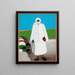 Amadou Bamba et les fidèles agenouillés - Gora Mbengue — framed artwork on a wall