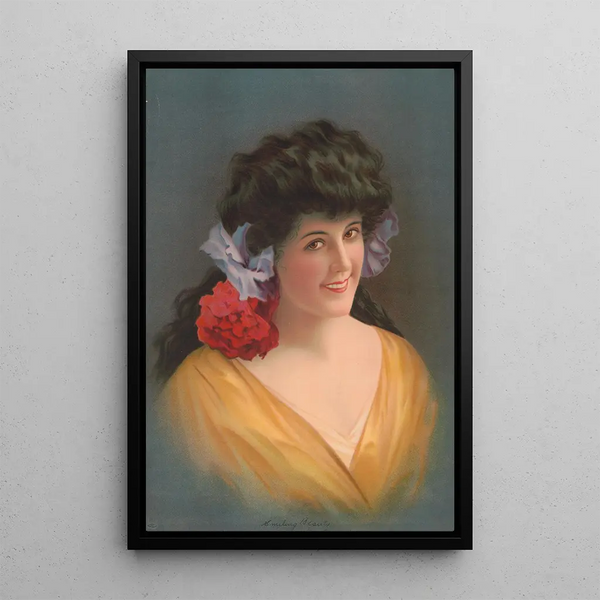 Beautiful Smiling Face - Gotham Litho Co — framed artwork on a wall