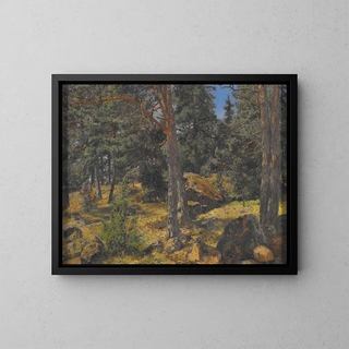 a pine bench - Gottfrid Samuel Nickolaus Kallstenius — framed artwork on a wall
