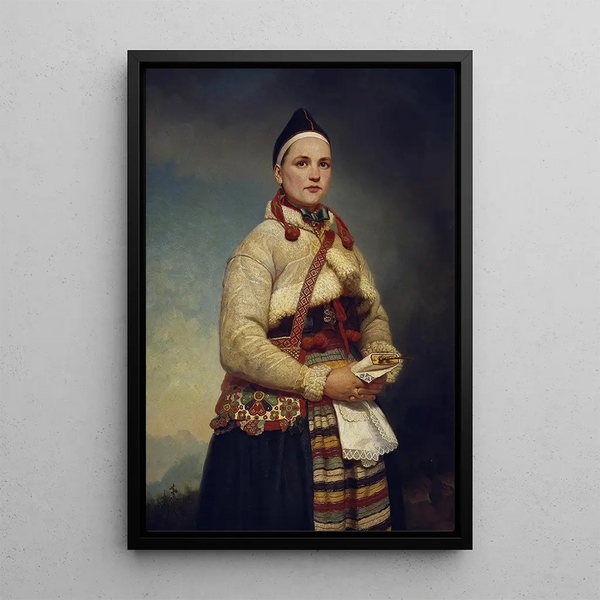 Girl of Dalarna - Gottfrid Virgin — framed artwork on a wall