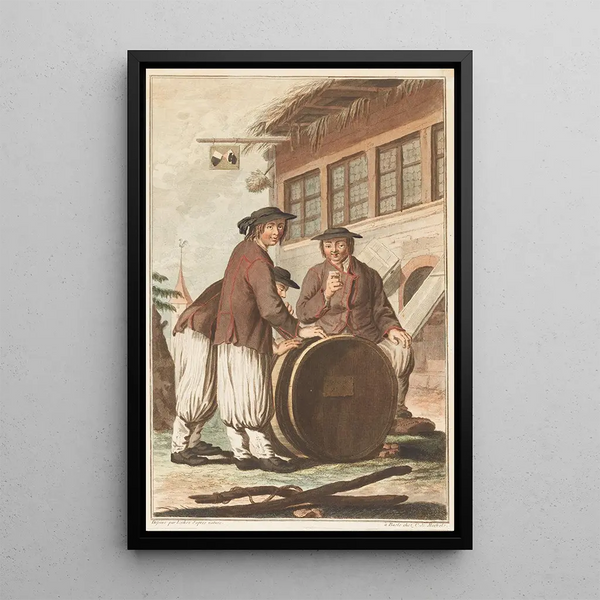 Les trois Bacchus - Gottfried Locher — framed artwork on a wall