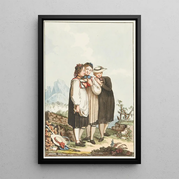 Les trois Grâces de Gougisberg - Gottfried Locher — framed artwork on a wall