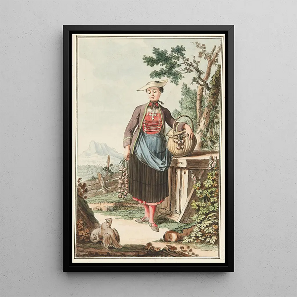 the Onion Seller from the Canton of Solothurn - Gottfried Locher — framed artwork on a wall