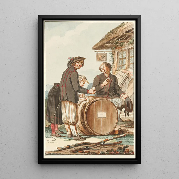 Swiss peasant painting from the Bailiwick of Morat - Gottfried Locher — framed artwork on a wall