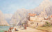 a southern coast surrounded by a mountain range - Gottfried Seelos — artwork view