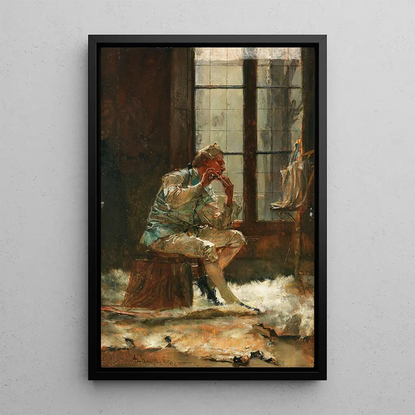 The flute player - Gotthardt Kuehl — framed artwork on a wall