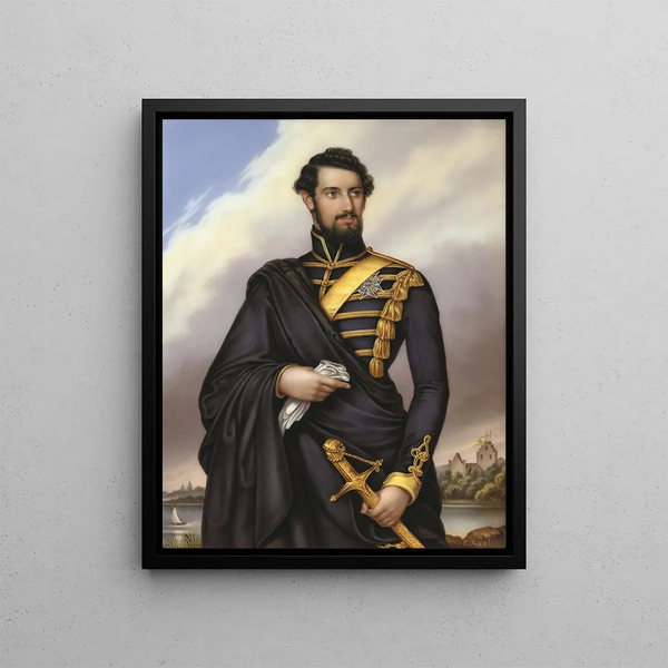 Charles XV 1826-1872 King of Sweden - Gotthelf Rudolf Asel — framed artwork on a wall