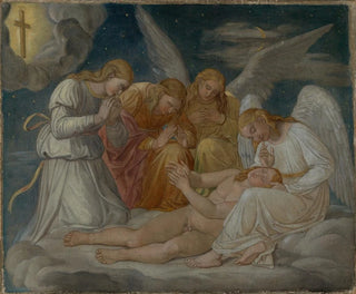 The Christ perceives the cross in a dream - Gottlieb Schick — artwork view