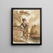 Boy leaning against a wall - Gottlieb Welt — framed artwork on a wall