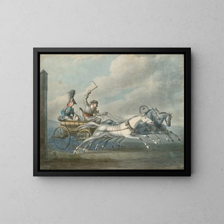 ficier en route pour chez lui - Gottlob Alexander Sauerweid — framed artwork on a wall