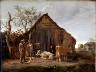 Two peasants with cows - Govert Dircksz Camphuysen — artwork view