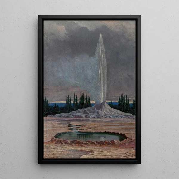 Castle Geyser Yellowstone National Park - Grafton Tyler Brown — framed artwork on a wall
