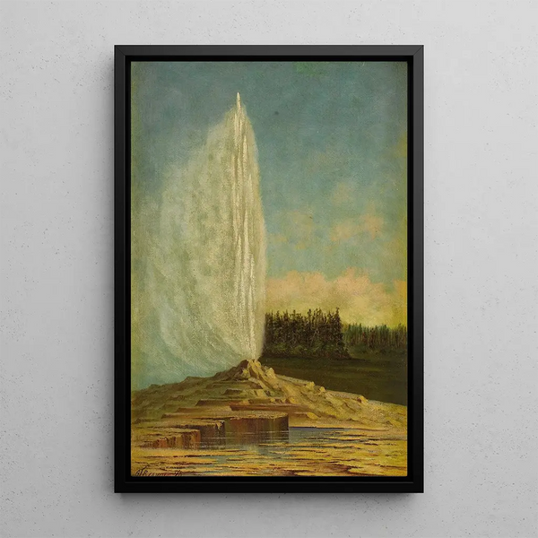 Yellowstone Geyser Painting - Grafton Tyler Brown — framed artwork on a wall