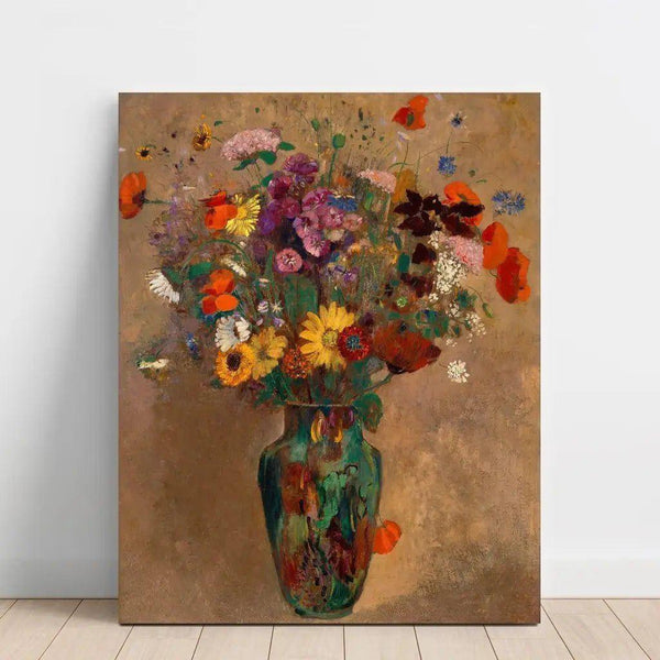 Reproduction of the painting of a Large Wildflower Bouquet - Odilon Redon