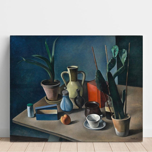 Reproduction of the painting Large still life painting with jug and red teabox - Alexander Kanoldt