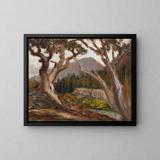 The Longs Peak from Loch Vale, Estes Park, Colorado - Grant Wood — framed artwork on a wall