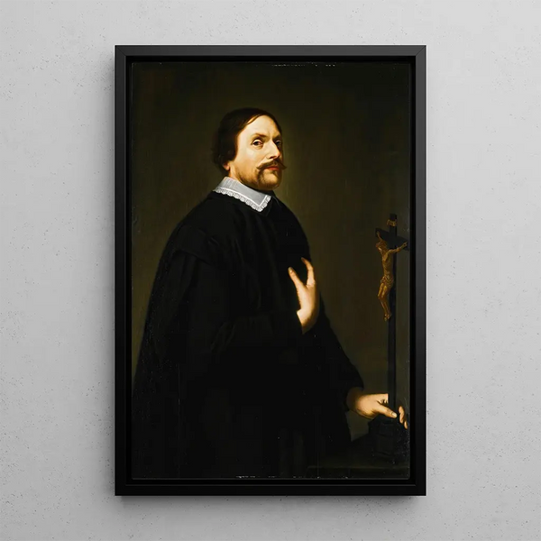 Portrait of a Prelate - Gérard Douffet — framed artwork on a wall