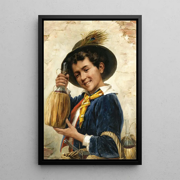 The Young Chianti Seller - Gérard Portielje — framed artwork on a wall