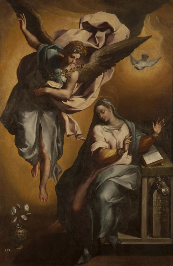 Annunciation of the Virgin - Gregorio Martínez — framed artwork on a wall