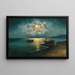 A Moonlit Night on the Shore - Grigori Ivanovitch Kapustin — framed artwork on a wall
