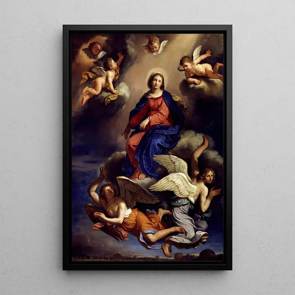 Assumption of the Virgin - Guercino — framed artwork on a wall