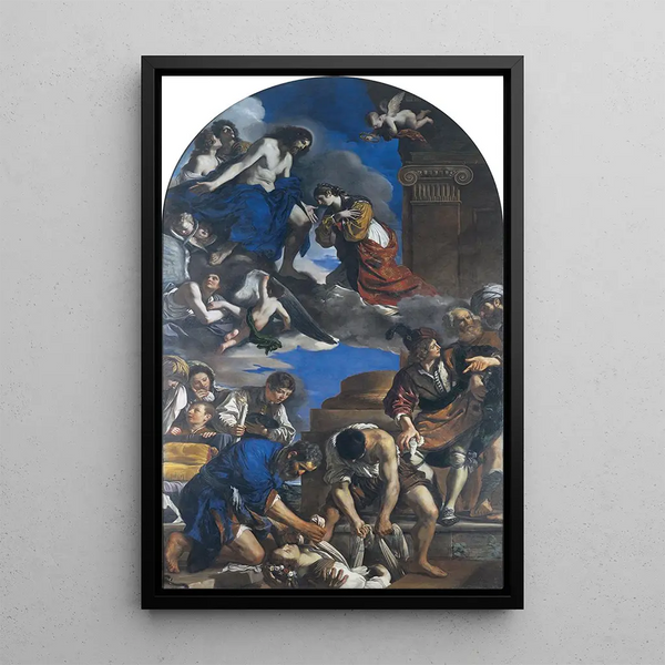 Burial of Saint Petronilla - Guercino — framed artwork on a wall