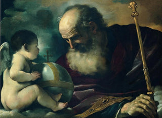 God the Father and an angel - Guercino — artwork view