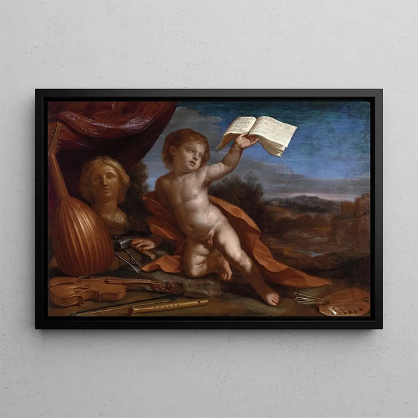 L'Amour vertueux - Guercino — framed artwork on a wall