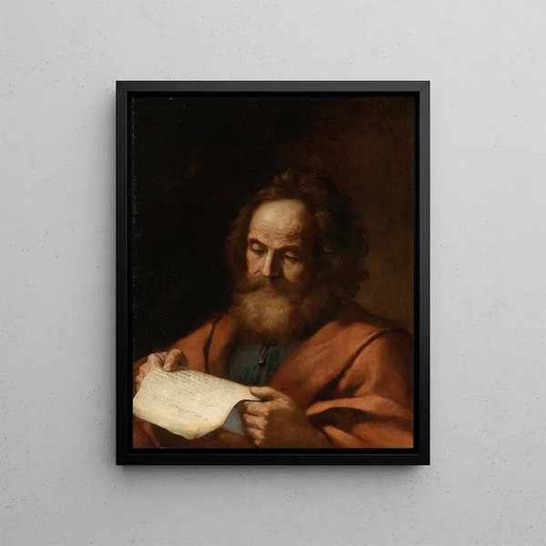 Saint Luc Painting - Guercino — framed artwork on a wall