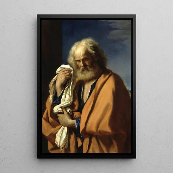 Saint Peter Penitent - Guercino — framed artwork on a wall