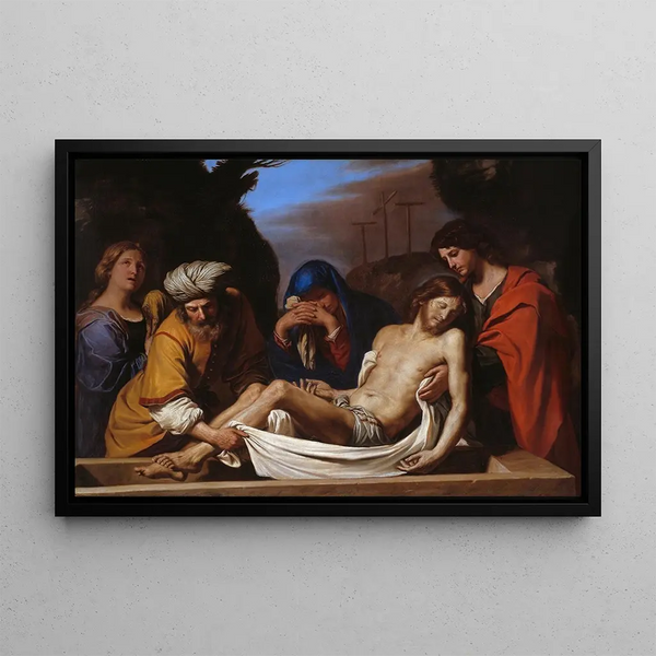 La Mise au tombeau - Guercino — framed artwork on a wall