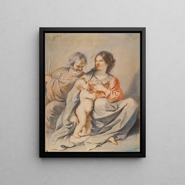 La Sainte Famille - Guercino — framed artwork on a wall