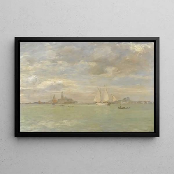 Lagoon in Venice - Guglielmo Ciardi — framed artwork on a wall