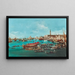 the Bucintoro with the church of San Nicol al Lido, Venice, copy - Guglielmo Da Re — framed artwork on a wall